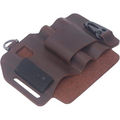 Étui de ceinture multifonctionnel EDC en cuir Organisateur de ceinture pour le travail, l'usage quotidien, Cadeaux pour hommes Marron