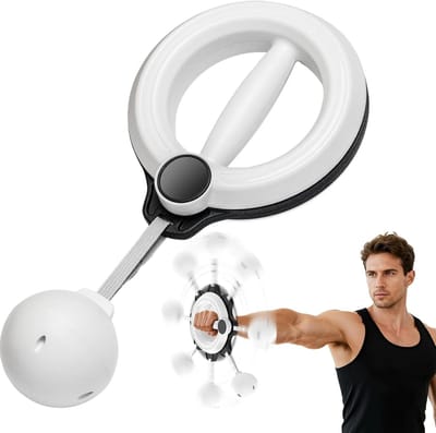 Handaangedreven Hoelahoep - Armtrainer - 360° Handaangedreven - Onderarmtrainer - Unisex - Geschikt voor Schouder-, Borst- en Armtraining - Fitnessapparatuur voor Thuis en In De Sportschool - Wit