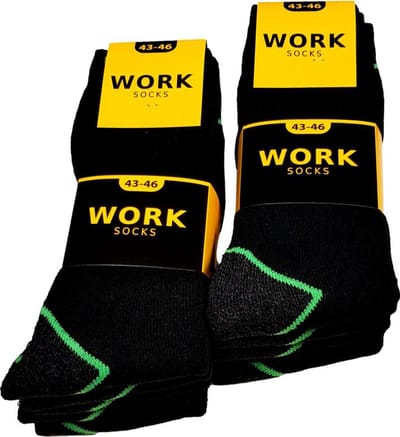 Work werksokken 10 paar fluor groen maat 39/42