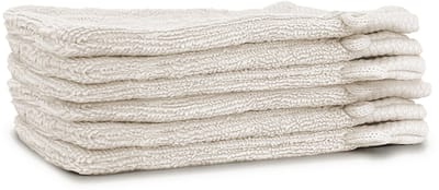 Eleganzzz Washandjes - Set van 6 - Washand 16x21cm - 420 gr/m2 - 100% Katoen - ivory