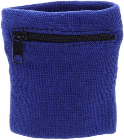 Jumada's - Zweetbandje - Polsbandje - Pols Zweetbandje - Rits - 8 x 8 CM - Donkerblauw