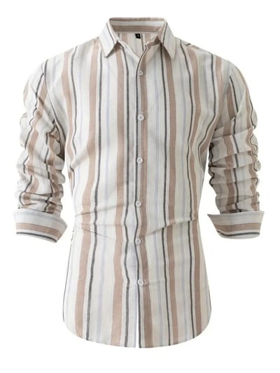 Livano Linnen Blouse Heren - t shirt - Polo - Overhemd - Shirt - Zomer - Ibiza Stijl - Lichtbruin - Maat S