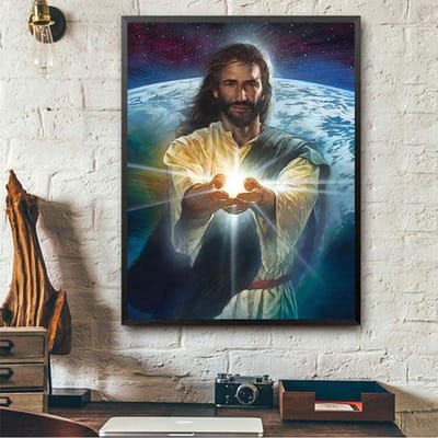 Diamond Painting Aarde Jezus Volledige Diamant Borduurwerk Ronde Boor Strass Diamant 20X30CM gray