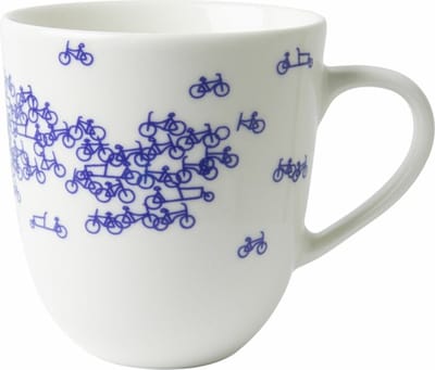 Heinen Delfts Blauw - Mok De Blauwe Fiets - Keramiek - 2 stuks - 350 ml