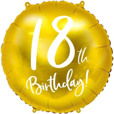 Partydeco - Folieballon 18th Birthday gold