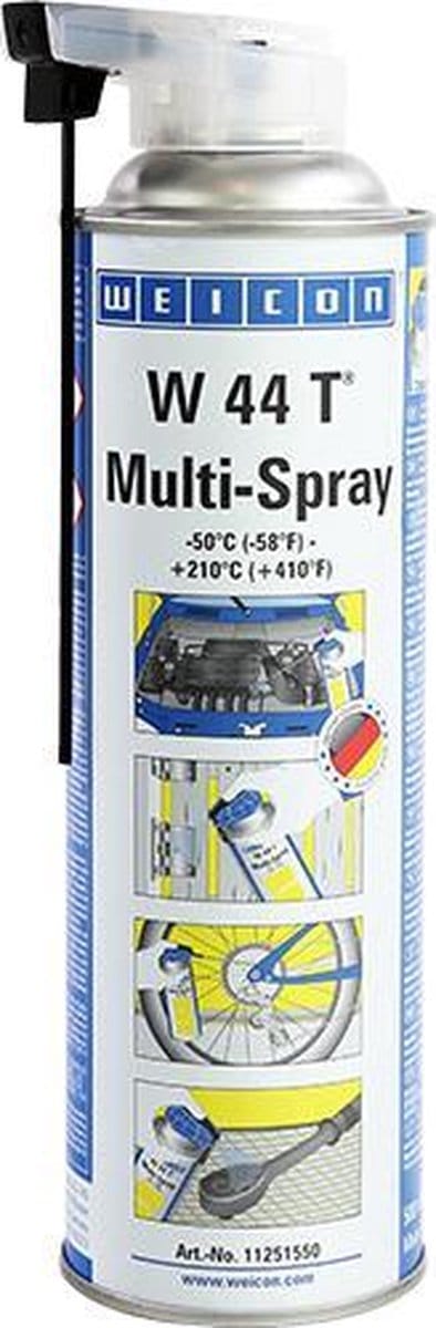 WEICON W 44 T Multi-Spray 500 ml, multifunctionele olie, 1 spray - 5 functies: kruipolie, roestverwijderaar, corrosiebescherming, smeermiddel, onderhoudsspray
