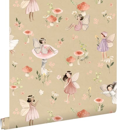 ESTAhome behang elfjes roze en groen - 50 x 900 cm - 131340