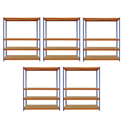 S-rax stellingkasten - oranje/blauw - 180x150x50cm - set van 5