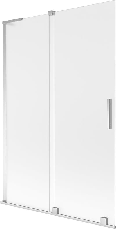 Mexen Velar L badwand scherm 2-delige schuifdeur 120 x 150 cm, matglas, chroom - 896-120-003-31-01