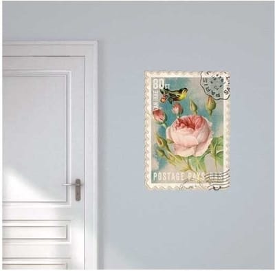 Muursticker Postzegel Bloem