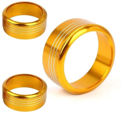 Klimaatregeling Knop Ring - Airco Knop Covers - Auto Interieur Upgrade - Aluminium Legering - 3 stuks - Goud