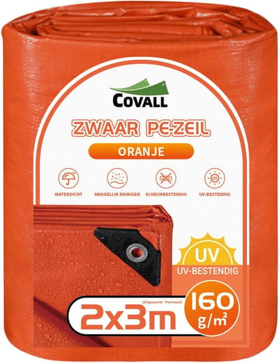 Waterdicht Afdekzeil - Zwaar Zeildoek - Bescherming Tuin Boot - UV Weerbestendig - 2x3 Meter - Oranje