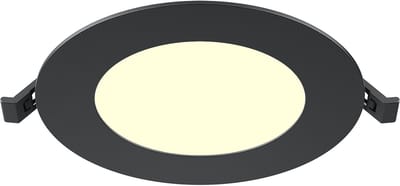 LED Downlight Inbouwspot Dimbaar - Kingtron Thin - 6W 470lm 120° Bundelhoek - Warm Wit 3000K - IP40 - Rond - Zwart - Ø128mm Buitenmaat - Ø110mm Zaagmaat