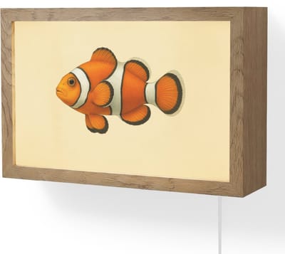 Wandlamp 30x20 cm - Oplaadbaar - Vis - Oranje - Strepen - Wandlampen binnen woonkamer - Slaapkamer lamp met kabel - Decoratieve nachtlamp - Vloerlamp snoer