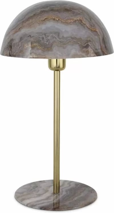 Safaary - Tafellamp Oosters Grijs Marmer Mushroom Ø 26 x 48cm