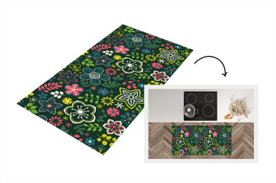 Keukenloper - Loper keuken - Bladeren - Patronen - Bloemen - 120x60 cm - Keukenloper vinyl