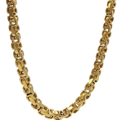 Gold-plated Koningsketting voor Heren - 6mm / 60cm - Staal