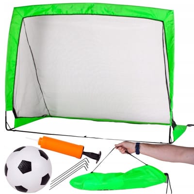 Ilso voetbaldoel - 120x90 - groen - 1 bal - 1 ballenpomp