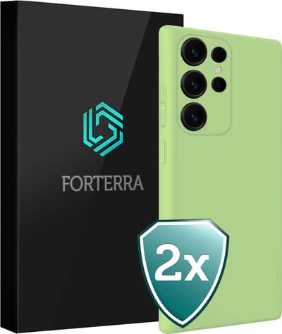 Hoesje 2 Stuks - Geschikt voor Samsung Galaxy S25 Ultra - Sterk & Shockproof - Back Cover - Case Siliconen - Telefoon Hoes - Groen
