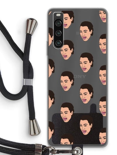 Case Company® - Hoesje met koord geschikt voor Sony Xperia 10 IV hoesje met Koord - Ugly Cry Call - Telefoonhoesje met Zwart Koord - Bescherming aan alle Kanten en Over de Schermrand