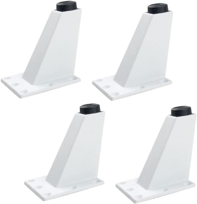 KZQ Meubelpoten - Tafelpoten - Tafelaccessoires - Vloerbeschermers - Stevige metalen meubelpoten - Metalen meubelpoten - Geschikt voor kastpoten en doe-het-zelf meubels - Set van 4 - Wit