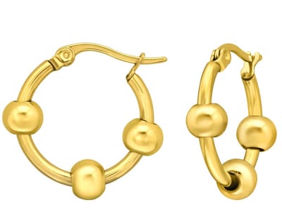 CS Joy - Oorringen 22 mm - Chirurgisch staal - balletjes - Franse sluiting - ip/pvd gold plated