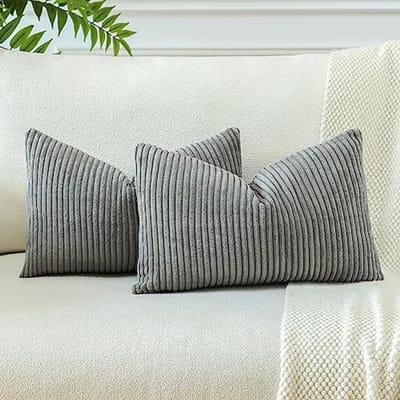 Set van 2 zachte corduroy kussenslopen 30 x 50 cm - Boho decoratieve heks voor lendenkussens en bank
