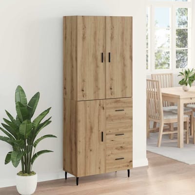 vidaXL - Highboard - 2 - st - Artisan - Eiken - 69,5 - x - 34 - x - 180 - cm - Bewerkt - hout