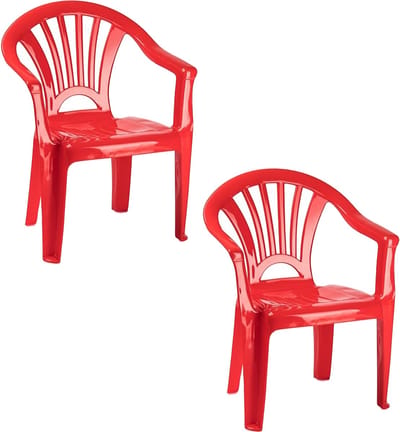 Trendoz Stoeltjes voor kinderen - 2x - rood - 50 cm - voor binnen en buiten - kunststof
