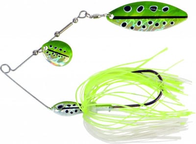 Predox Spintexx Double Blade 23 g - krachtige spinnerbait met dubbele bladen en zachte skirt voor roofvissen Salt/Pepper