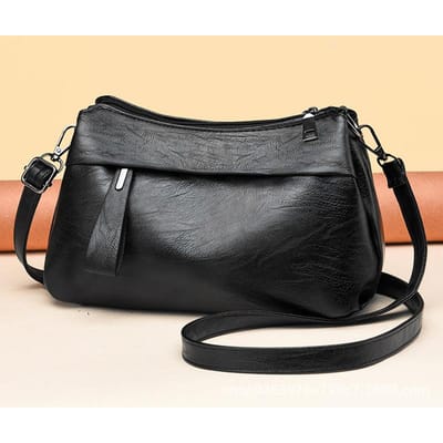 Nieuwe Winter Middelbare en Oudere Crossbody Tas Zacht Leer Schoonmoeder Schoudertas Sfeervol . gray