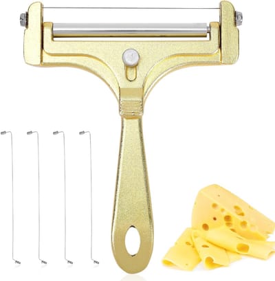 Verstelbare RVS Kaassnijder met 4 Extra Draden voor Cheddar, Gruyère en Mozzarella - Handgereedschap voor de Keuken