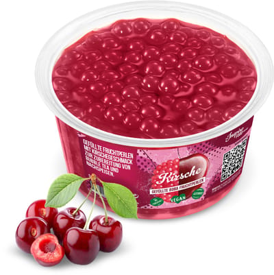 Inspire Food Company - Bubble tea - Bubble Tea Parels - Popping Boba Pearls - Popping Fruitparels - Kersen smaak - 450 gram