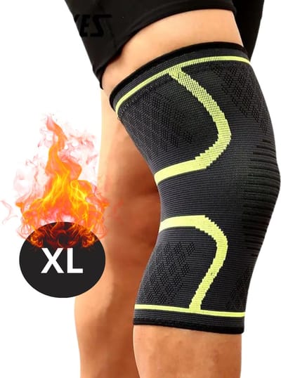 Nivard Kniebrace - Sportbrace Knie - Knee Sleeves - Knee Sleeves Powerlifting - Compressie Knie Brace - Knee Wraps - Knee Support - Dames - Heren - Comfortabel - Groen - Maat XL