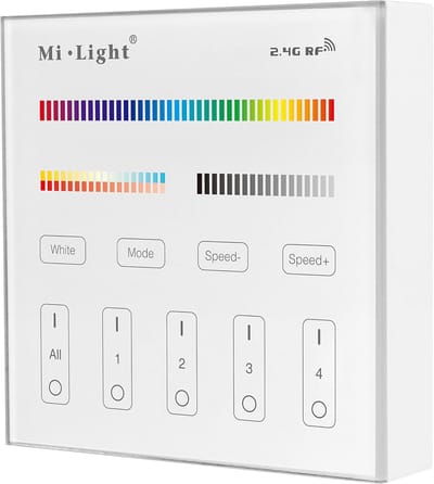 Afstandsbediening voor LED Kleurtemperatuur en Helderheid | 4 Zones Draadloze Controle | 2,4 GHz RF