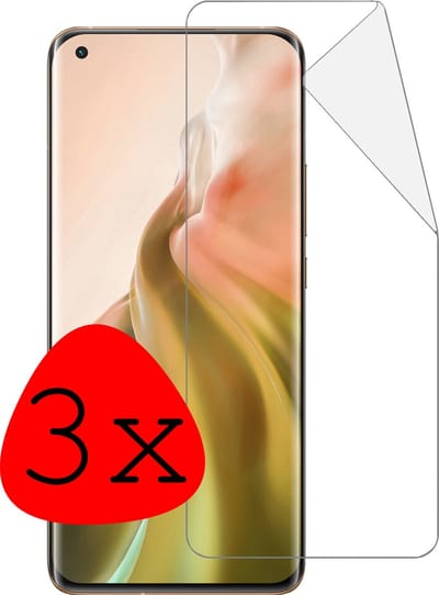 Screenprotector - 3 Stuks Folie - Geschikt voor Xiaomi Mi 11 - Ultra Clear - Bescherm Folie - Soft TPU - Screen Protector