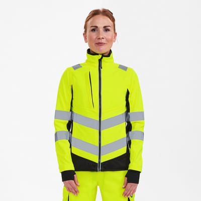 Engel Safety softshell jack voor dames 1156-237 - Hi-vis Yellow / Black - L