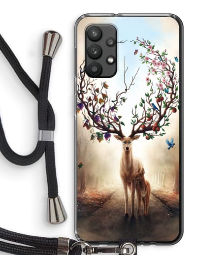 Case Company® - Hoesje met koord geschikt voor Samsung Galaxy A32 4G hoesje met Koord - Seasons Change - Telefoonhoesje met Zwart Koord - Bescherming aan alle Kanten en Over de Schermrand