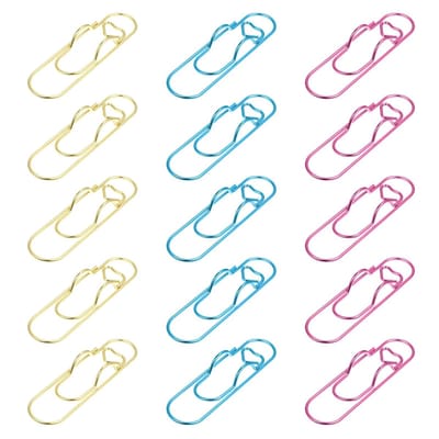 Dailygoods - Tyqour 15 stuks pennenhouderclip voor notebooks, metalen penclips voor notitieboek, boeken, tijdschriften en planners, schoolbenodigdheden (goud, roze, blauw)