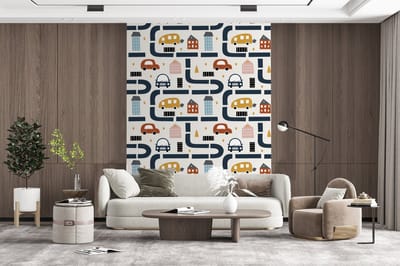Behang - Fotobehang Design - Jongens - Auto - Kinderen - Breedte 165 cm x hoogte 220 cm