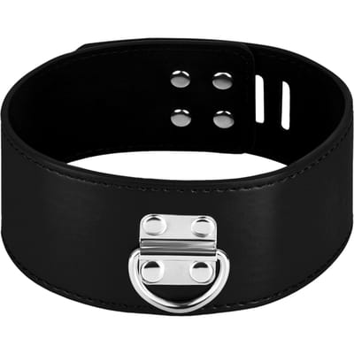 EIS, halsband, gladleerlook, met slot, incl. lijn