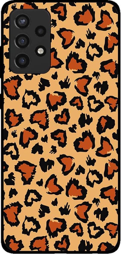 Smartphonica Telefoonhoesje voor Samsung Galaxy A72 met tijgerprint - backcover met panterprint - Bruin geschikt voor Samsung Galaxy A72