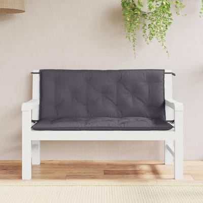 Schommelkussen stof - Bankkussen buiten - Comfort tuin - Weerbestendig polyester - 120 cm - Antraciet