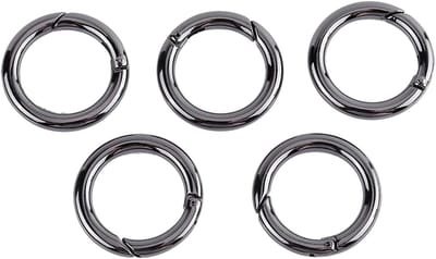 5 Stuks Ronde Veer Snap Clip Haakjes - Locking Carabiner in Zinklegering voor Sleutelhanger en Outdoor Gebruik