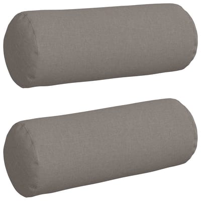 vidaXL Bolster Kussens 2 st Stof Taupe Ø 25 x 70 cm