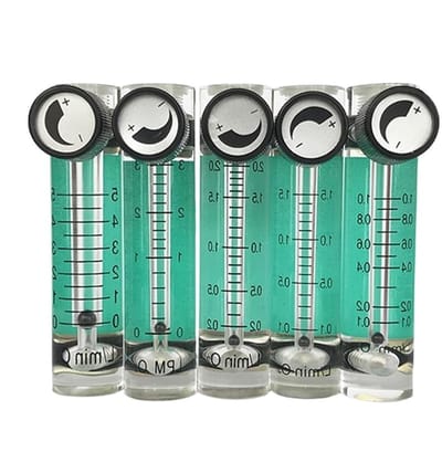 Acryl gas lucht zuurstofmeter 0-3LPM 93mm met 0,1Mpa regelklep metalen connector acryl vernikkeld messing (0-5L per min 93mm)