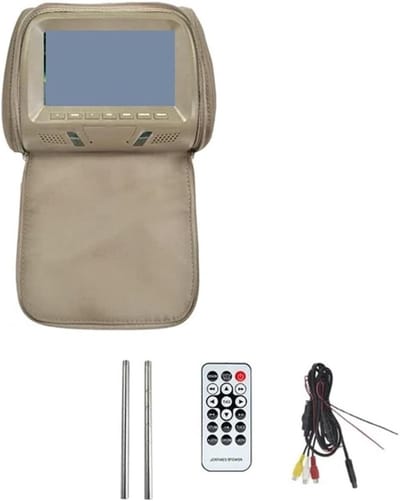 Auto Hoofdsteun Monitor - Autoscherm Kussen - Reizen Vermaak - Universele Pasvorm - 7 Inch Scherm - Zwart
