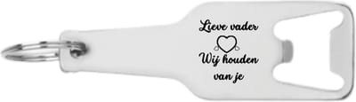 Akyol - lieve vader wij houden van je flesopener - Vader - beste vader ever - papa - familie cadeau - vaderdag cadeautje - vader cadeau - 105 x 25mm