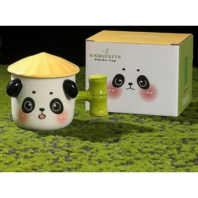 Mug Panda Amusant avec Couvercle Tasse Souvenir Expression Amusante Cadeau d'Anniversaire Tasse à Café Tasse à Eau Ménagère Femmes 301-400ml