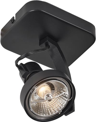 QAZQA vo - Design Plafondspot | Spotje | Opbouwspot - 1 lichts - L 12 cm - Zwart - Woonkamer | Slaapkamer | Keuken